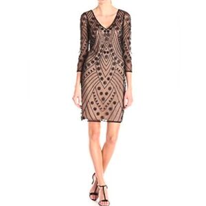 Adrianna Papell Women's V-Neck Beaded Cocktail Dress